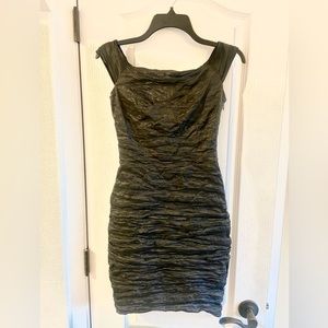 Marciano for Guess Pewter Off the Shoulder Bandage Dress, Sz 4